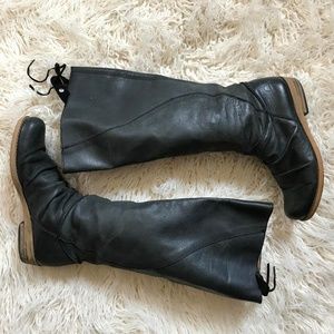 MTNG Black Leather Tall Boots